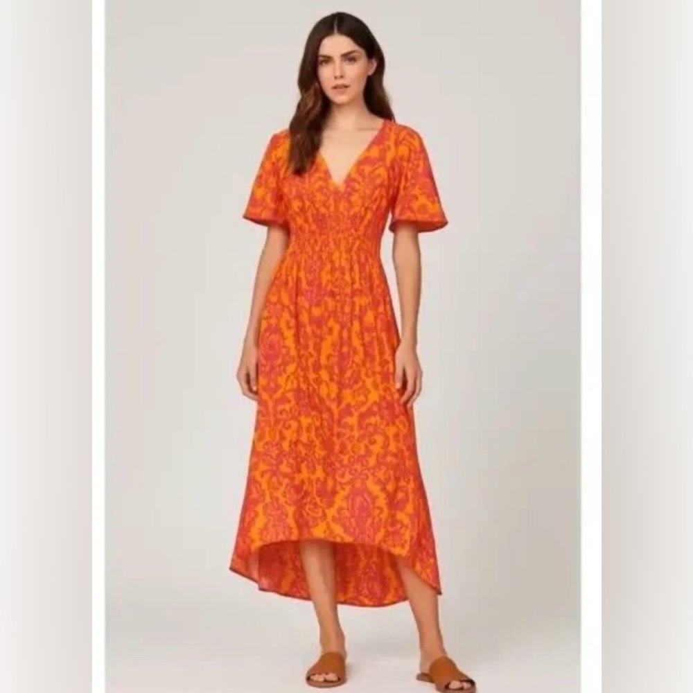 Abel the Label Maya Floral Smocked High-Low Maxi Dress